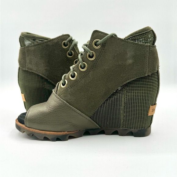 SOEREL LACE-UP WEDGE BOOTS OPEN TOE RUBBER OUTSOLE WOMEN’S WINTER BOOTS SIZE 6 - Picture 9 of 13